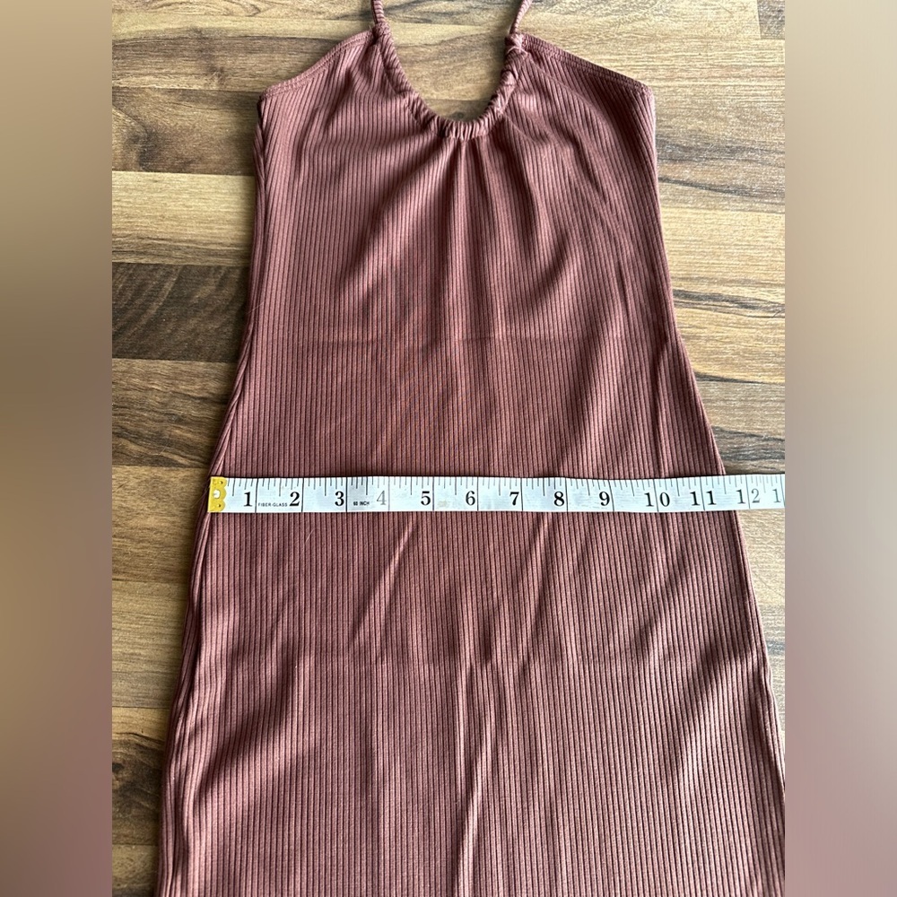 Wilfred Women's ribbed bodycon midi dress pinky brown neutral size XXS - Picture 12 of 13